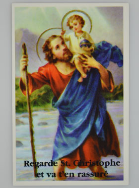 Carte de pri�re Saint Christophe