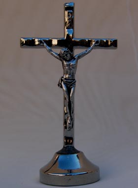 Croix Argent�e socle adh�sif
