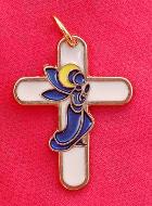 Croix Pendentif Ange Bleu