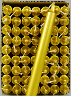 24 Bougies Cierges Couleur Or (pic 1)