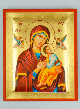 Icône Byzantine Vierge du Perpétuel Secours Peinte à la Main - 13cm (pic 1)