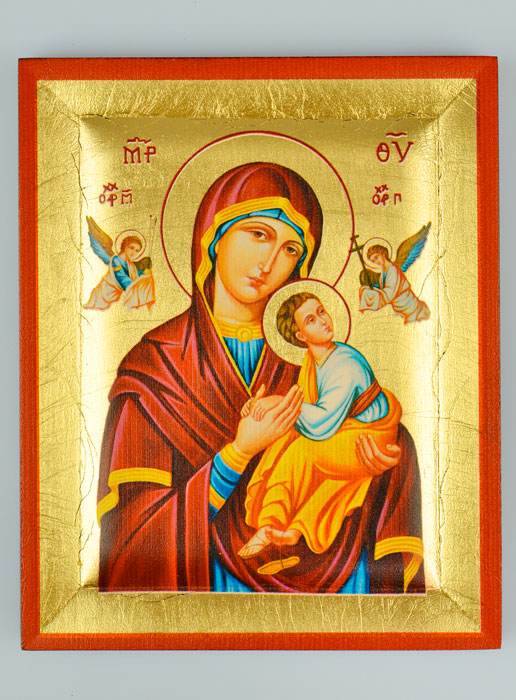 Icône Byzantine Vierge du Perpétuel Secours Peinte à la Main - 13cm (pic 2)