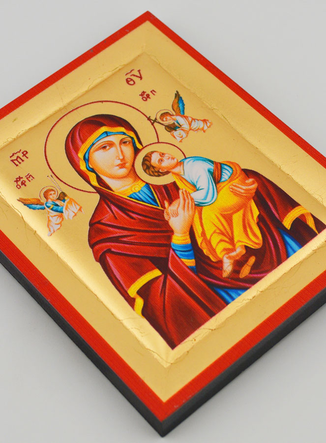 Icône Byzantine Vierge du Perpétuel Secours Peinte à la Main - 13cm (pic 3)