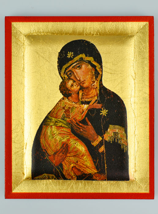 Icône Byzantine Vierge de Vladimir Peinte à la Main - 13cm (pic 2)