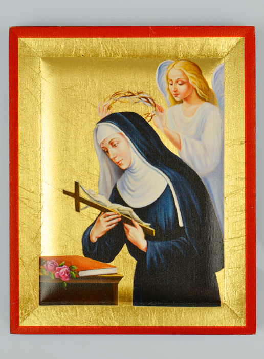 Icône Byzantine Sainte Rita de Cascia Peinte à la Main - 13cm (pic 1)