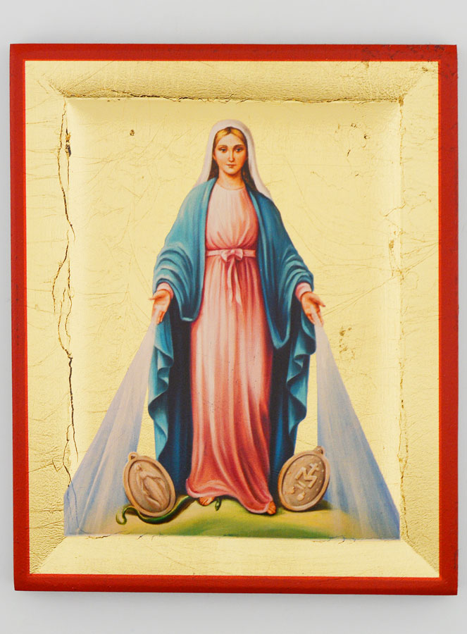 Icône Byzantine Vierge Miraculeuse Peinte à la Main - 13cm (pic 1)