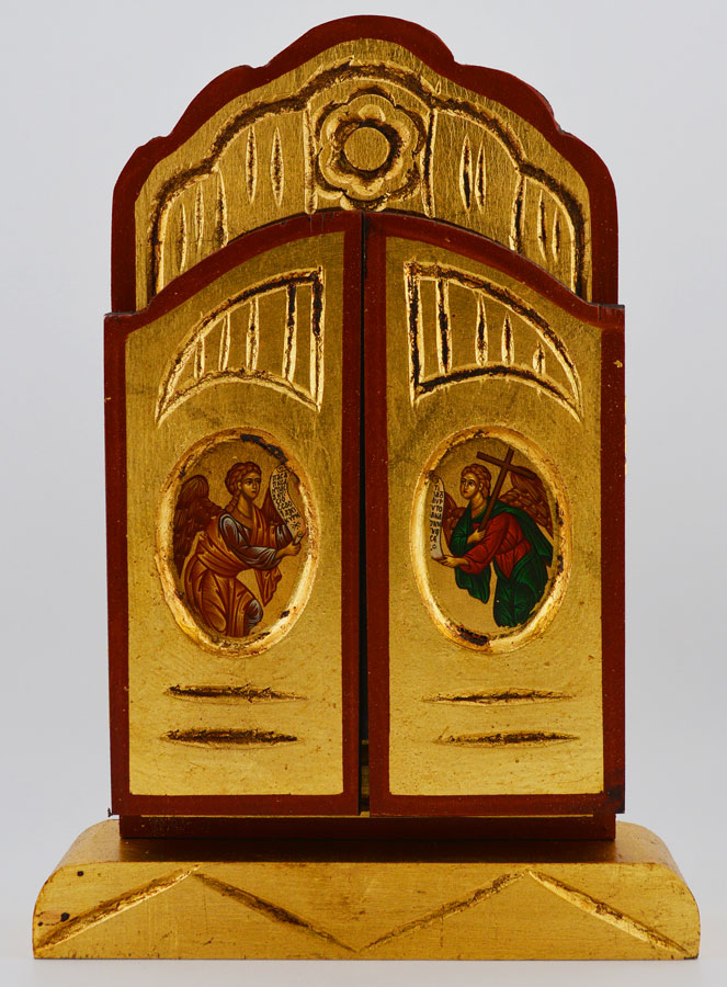 Icône Triptyque Vierge du Perpétuel Secours sur Feuille d'Or - 26 cm (pic 2)