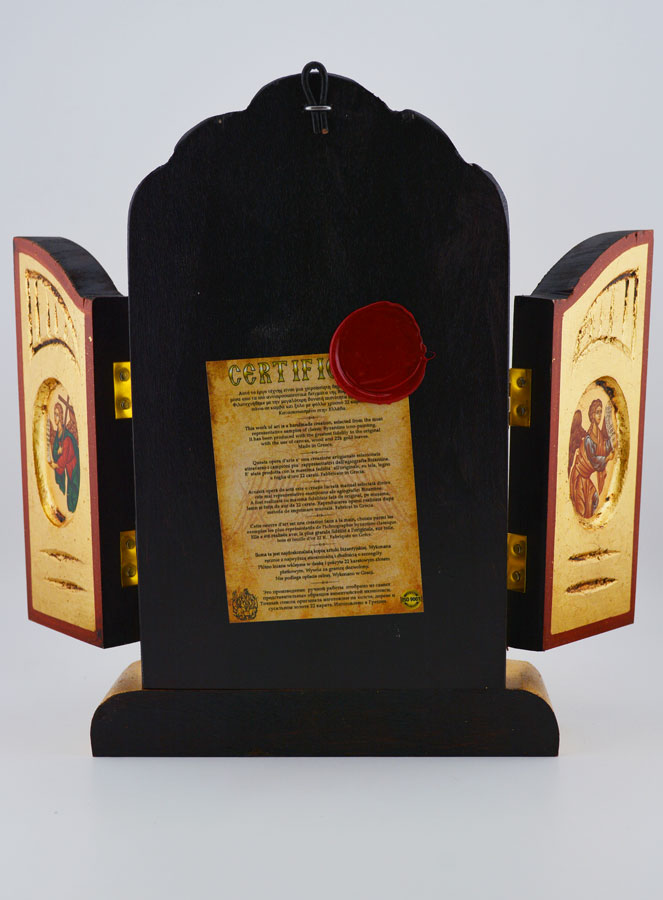 Icône Triptyque Vierge du Perpétuel Secours sur Feuille d'Or - 26 cm (pic 4)