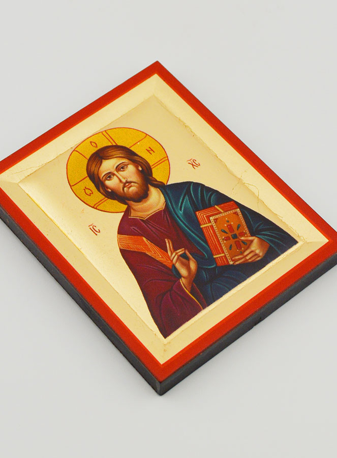 Icône Byzantine du Christ Pantocrator Peinte à la Main - 8 cm (pic 3)