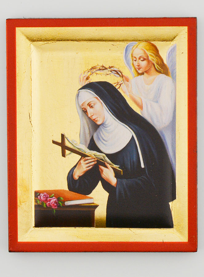 Icône Byzantine Sainte Rita de Cascia Peinte à la Main - 8 cm (pic 1)