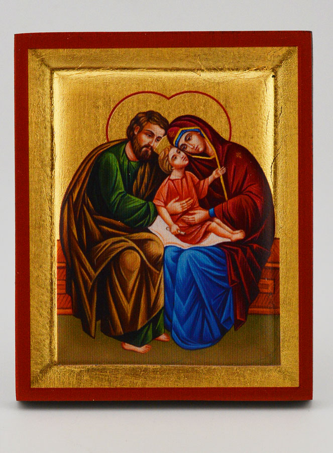 Icône Byzantine Sainte Famille Peinte à la Main - 8 cm (pic 1)