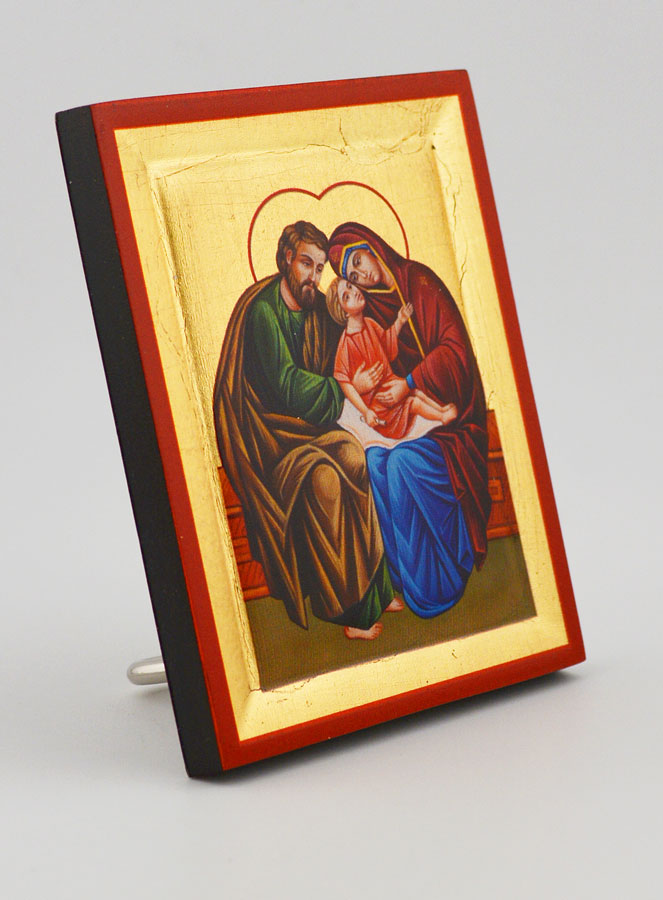 Icône Byzantine Sainte Famille Peinte à la Main - 8 cm (pic 3)