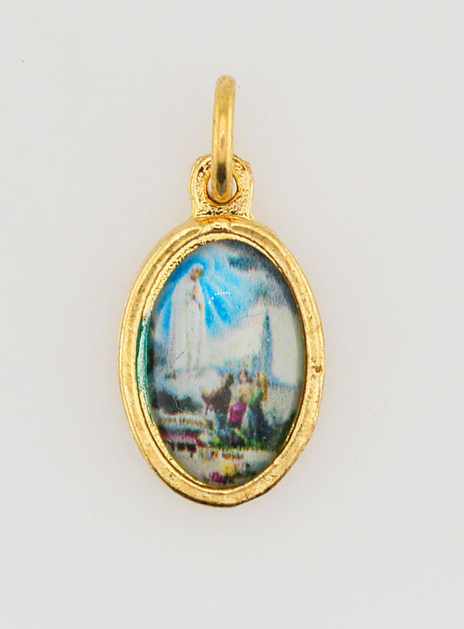 Médaille Notre Dame de Fatima Dorée - 15mm (pic 1)