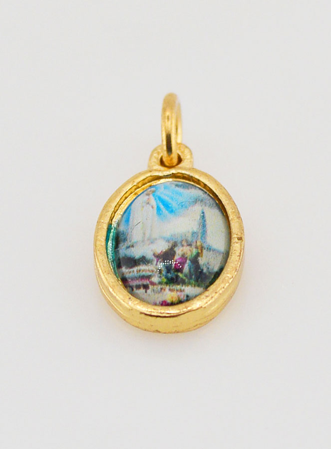 Médaille Notre Dame de Fatima Dorée - 15mm (pic 2)