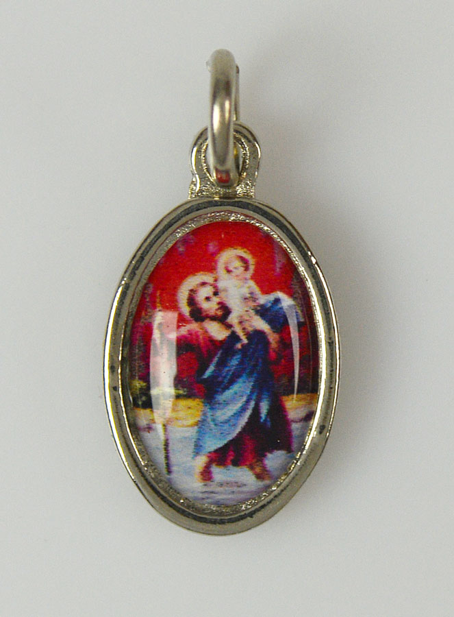 Médaille Saint Christophe Argentée - 15mm (pic 1)