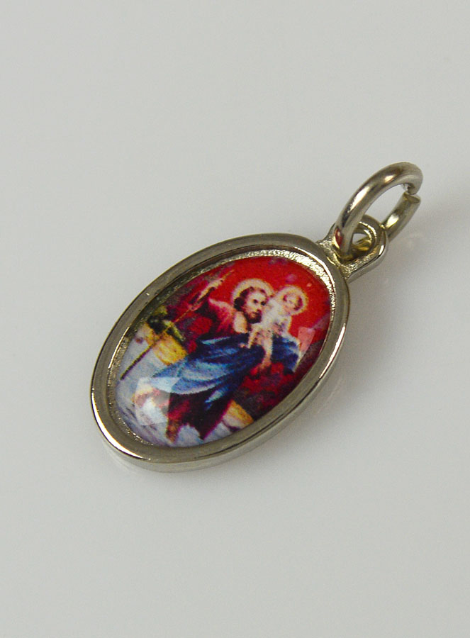 Médaille Saint Christophe Argentée - 15mm (pic 2)