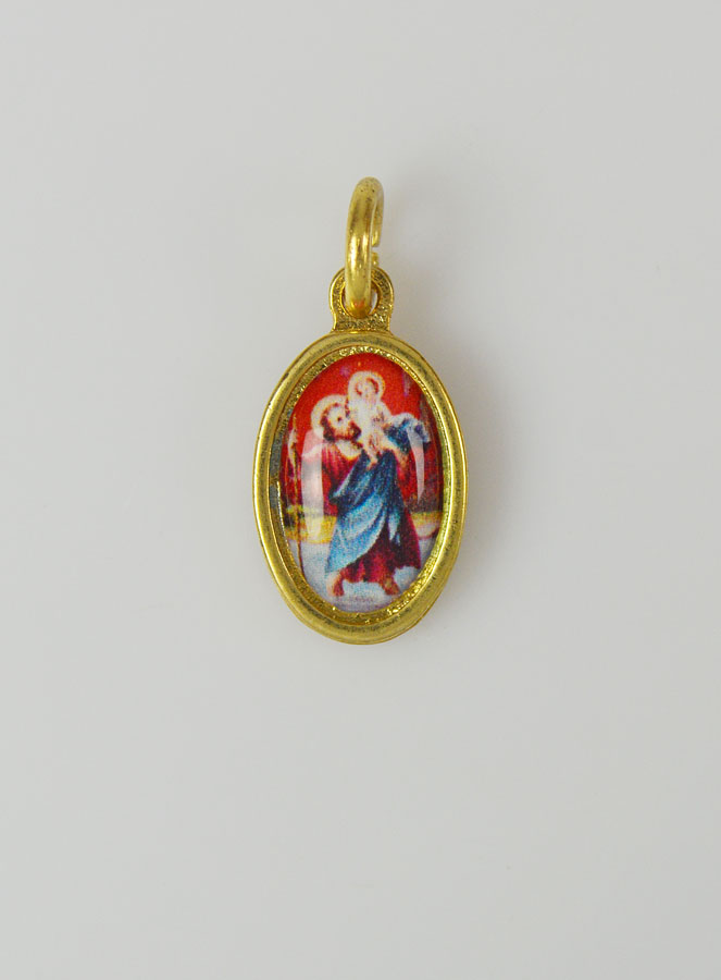 Médaille Saint Christophe Dorée - 15mm (pic 1)