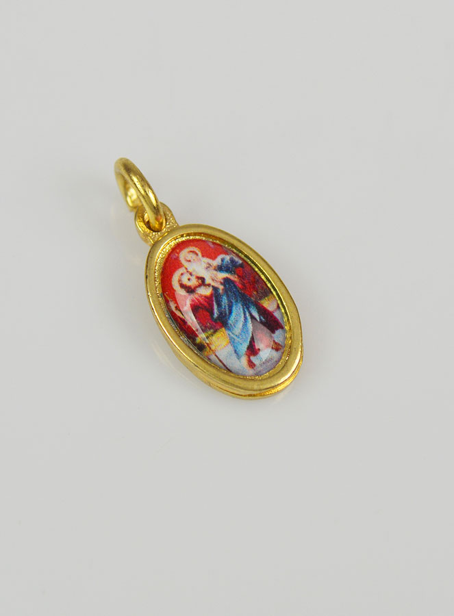 Médaille Saint Christophe Dorée - 15mm (pic 3)
