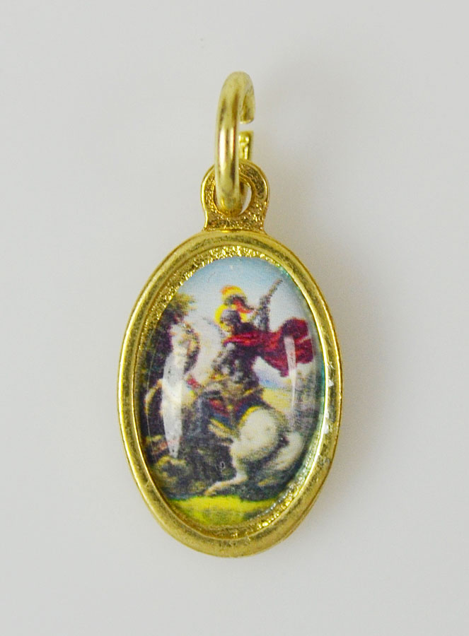 Médaille Saint Georges Dorée - 15mm (pic 1)