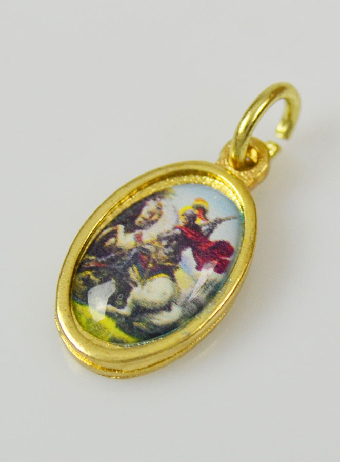 Médaille Saint Georges Dorée - 15mm (pic 2)