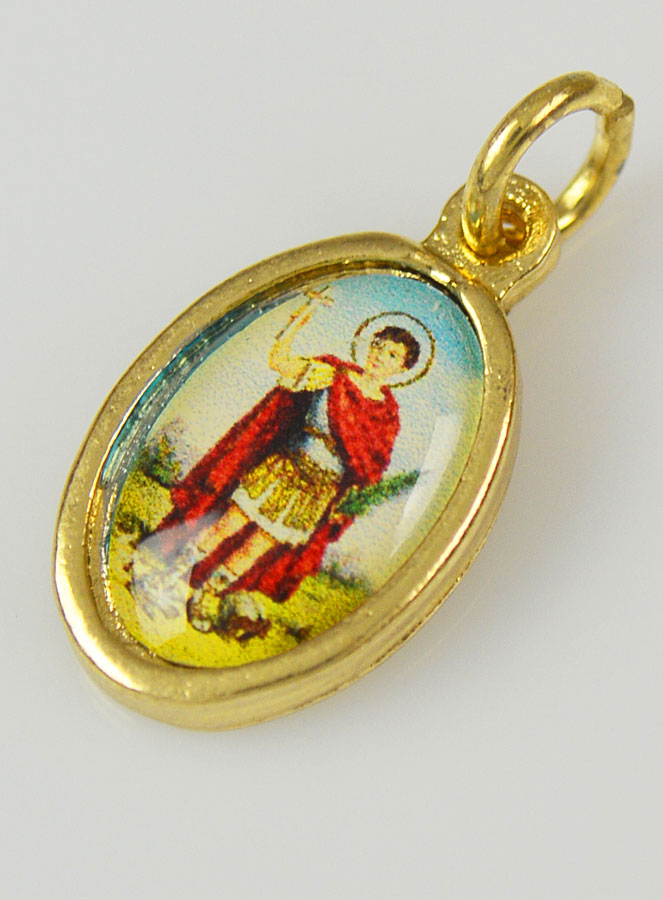 Médaille Saint Expédit Dorée - 15mm (pic 4)
