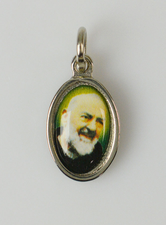 Médaille Saint Padre Pio Argentée - 15mm (pic 1)