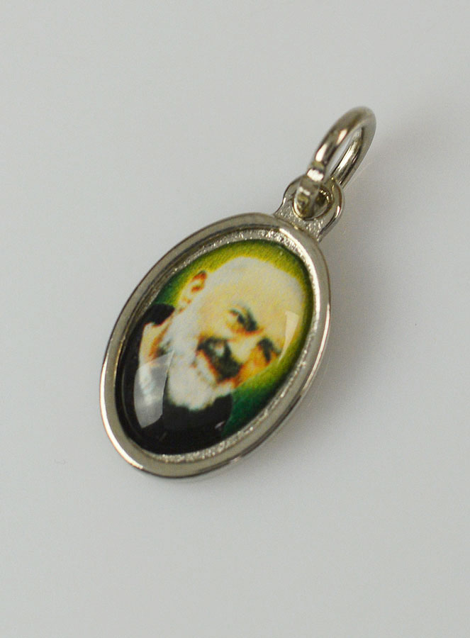 Médaille Saint Padre Pio Argentée - 15mm (pic 2)