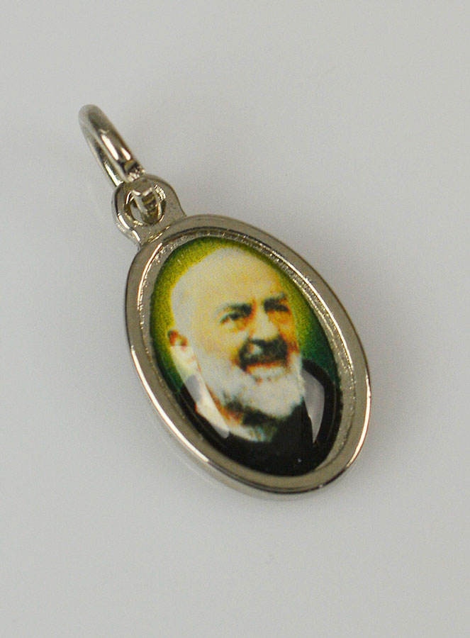 Médaille Saint Padre Pio Argentée - 15mm (pic 3)