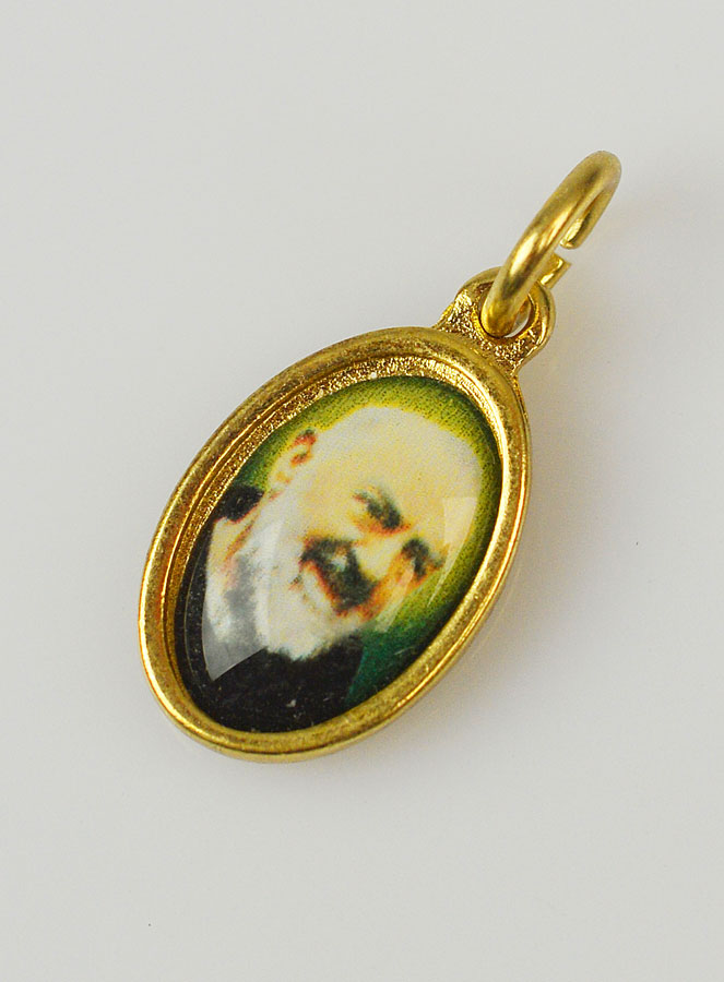Médaille Saint Padre Pio Dorée - 15mm (pic 2)