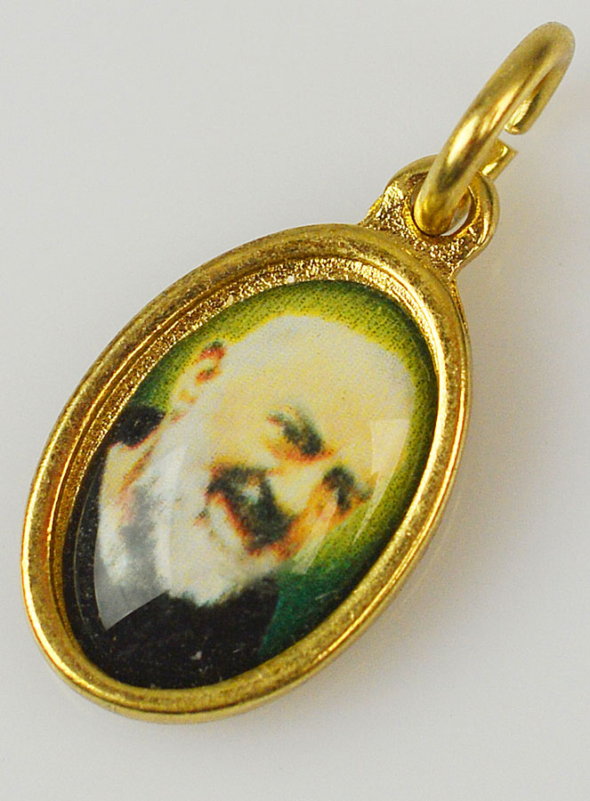 Médaille Saint Padre Pio Dorée - 15mm (pic 4)