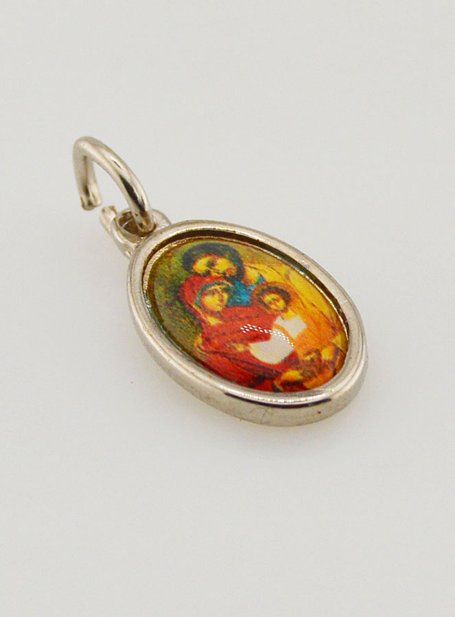 Médaille Sainte Famille de Nazareth Argentée - 15mm (pic 2)