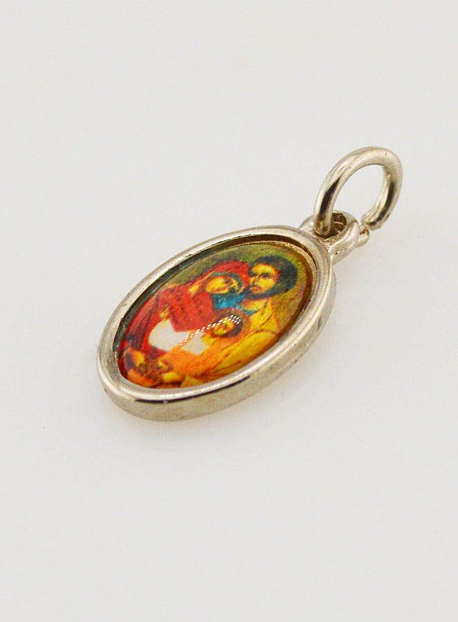 Médaille Sainte Famille de Nazareth Argentée - 15mm (pic 3)