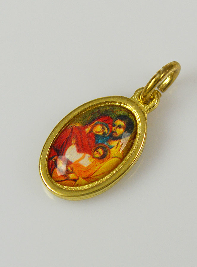Médaille Sainte Famille de Nazareth Dorée - 15mm (pic 2)
