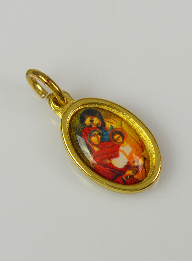 Médaille Sainte Famille de Nazareth Dorée - 15mm (pic 3)