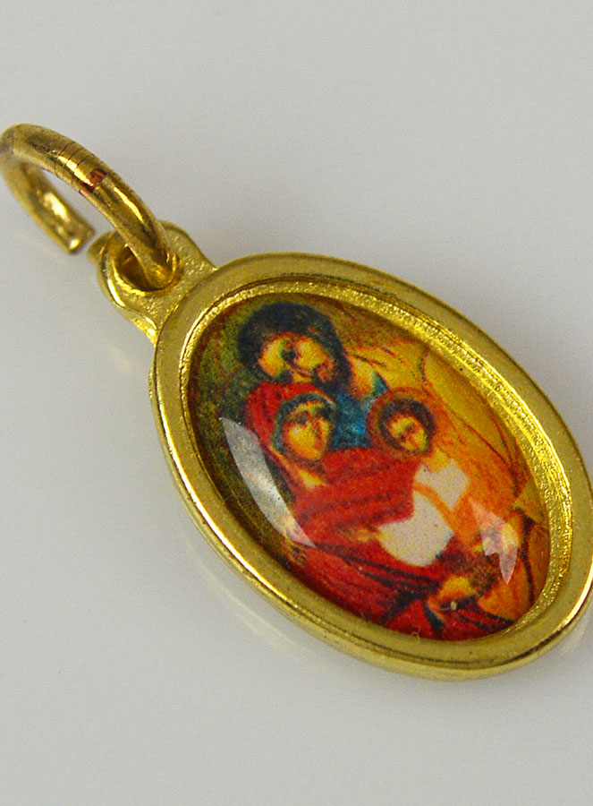 Médaille Sainte Famille de Nazareth Dorée - 15mm (pic 4)