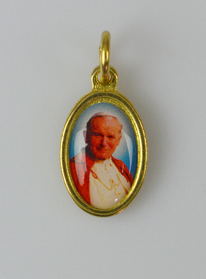 Médaille Saint Jean-Paul II Dorée - 15mm (pic 1)
