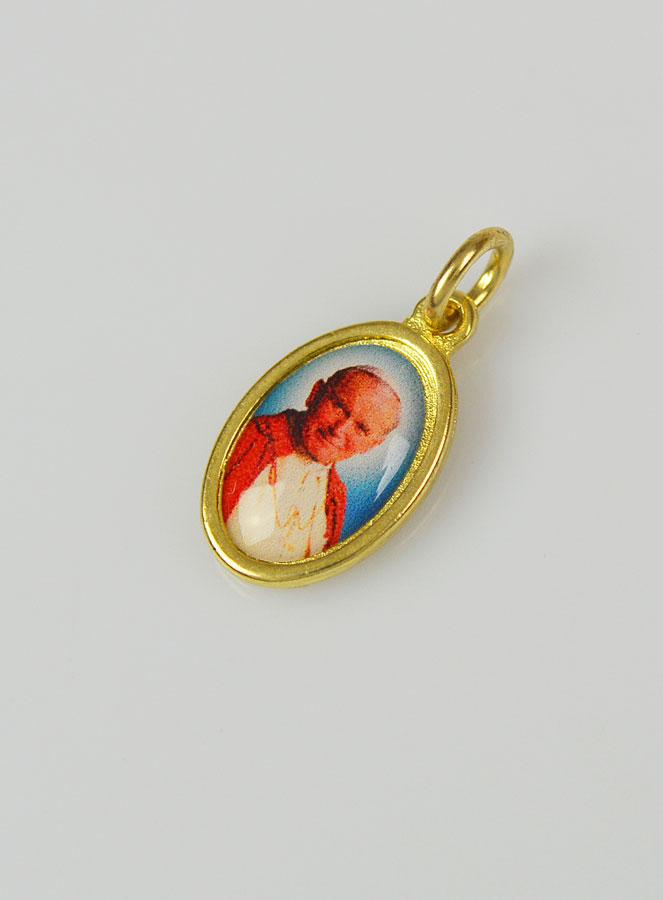 Médaille Saint Jean-Paul II Dorée - 15mm (pic 2)