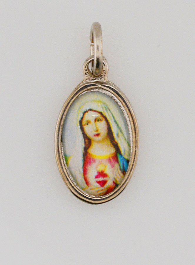 Médaille Sacré-Coeur de Marie Argentée - 15mm (pic 1)