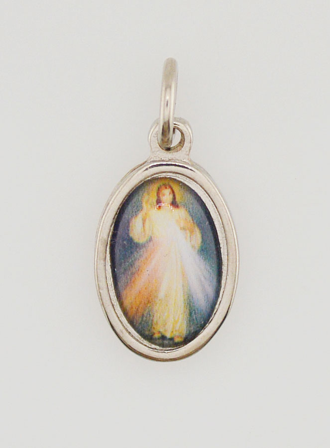 Médaille Christ Miséricordieux Divine Miséricorde Argentée - 15mm (pic 1)