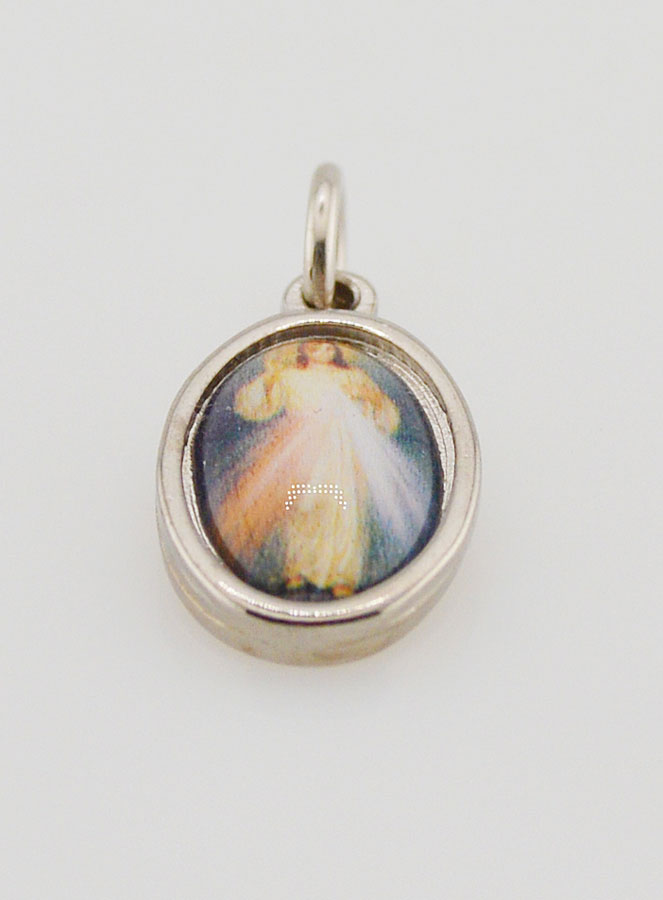 Médaille Christ Miséricordieux Divine Miséricorde Argentée - 15mm (pic 2)