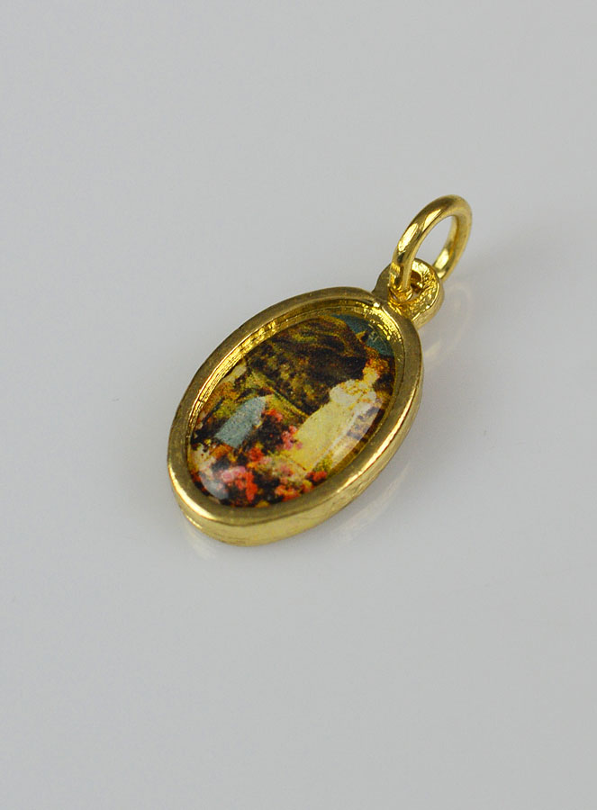 Médaille Notre Dame de la Salette Dorée - 15mm (pic 2)