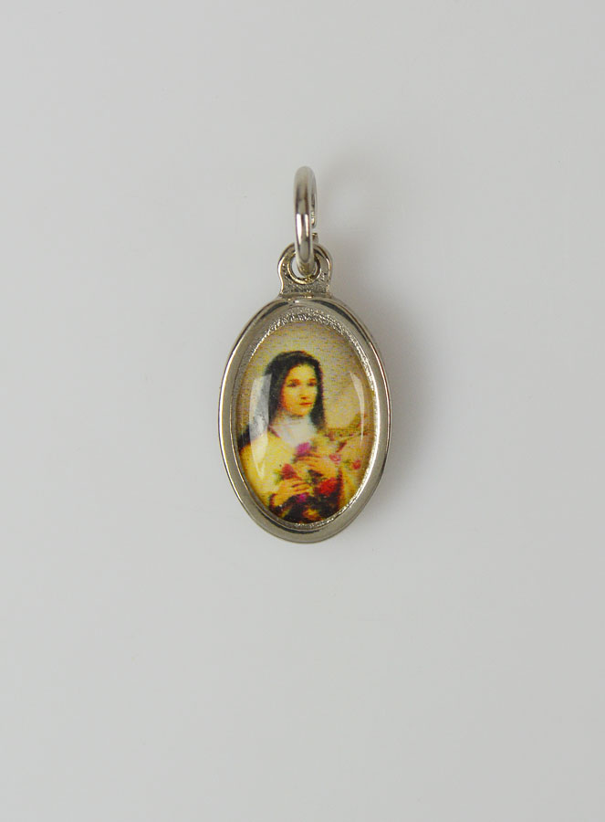 Médaille Sainte Thérèse de l'Enfant Jésus Argentée - 15mm (pic 1)