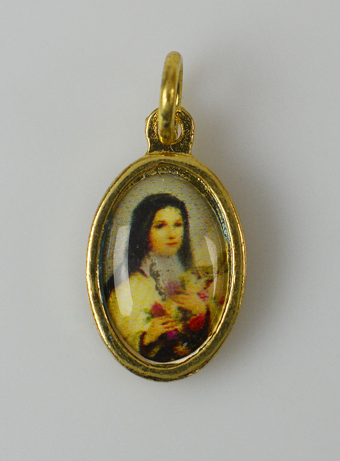 Médaille Sainte Thérèse de l'Enfant Jésus Dorée - 15mm (pic 1)