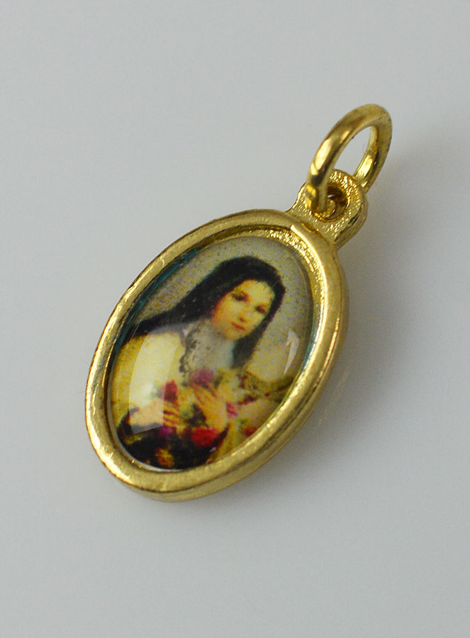 Médaille Sainte Thérèse de l'Enfant Jésus Dorée - 15mm (pic 2)