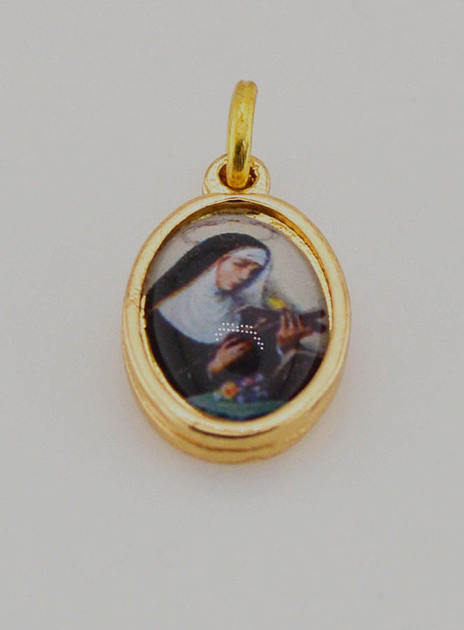 Médaille Sainte Rita de Cascia Dorée - 15mm (pic 2)
