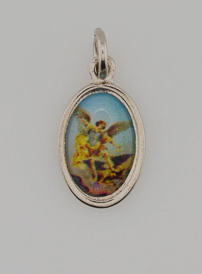 Médaille Saint Michel Archange Argentée - 15mm (pic 1)