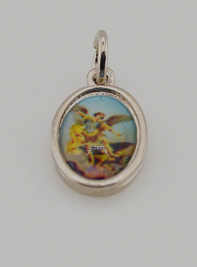 Médaille Saint Michel Archange Argentée - 15mm (pic 2)