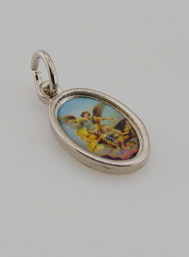 Médaille Saint Michel Archange Argentée - 15mm (pic 3)