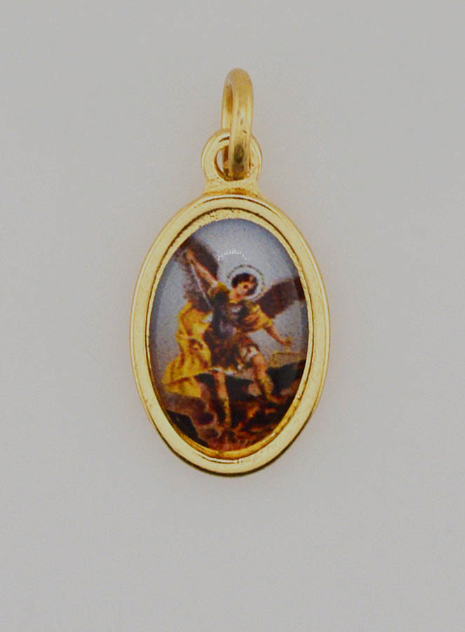 Médaille Saint Michel Archange Dorée - 15mm (pic 1)