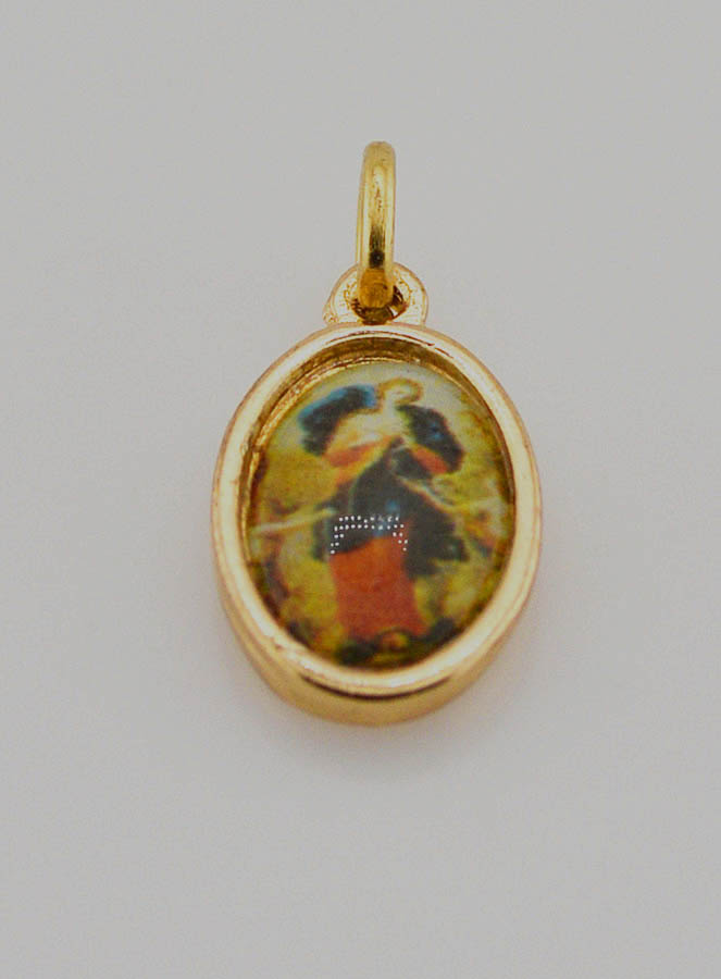 Médaille Vierge Marie qui Défait les Noeuds Dorée - 15mm (pic 2)